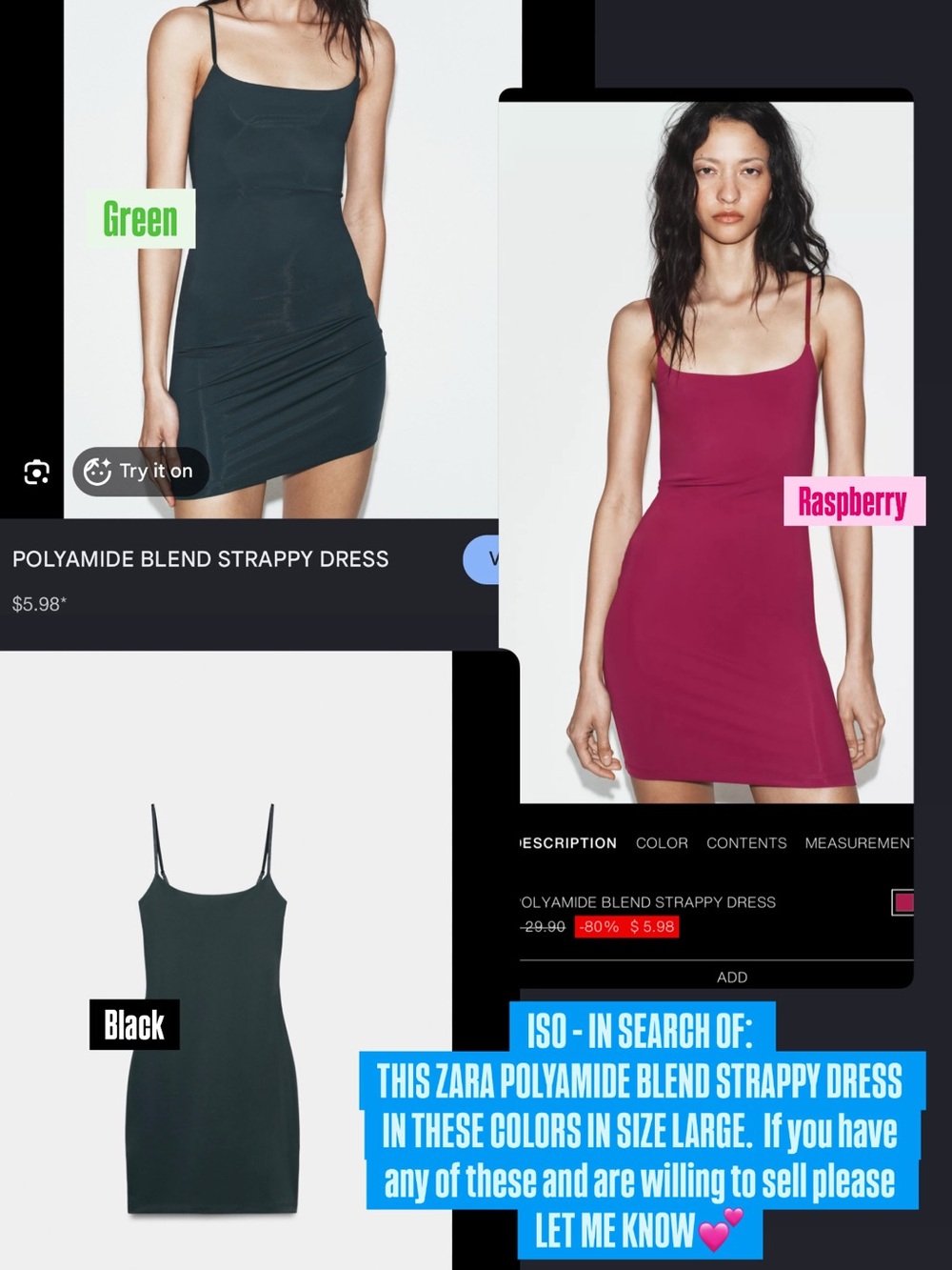 IN MAJOR SEARCH OF 3 Zara Polyamide Blend Strappy Dresses